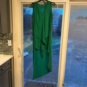 Green size S-L evening dress.  Emerald green, slip on silk.